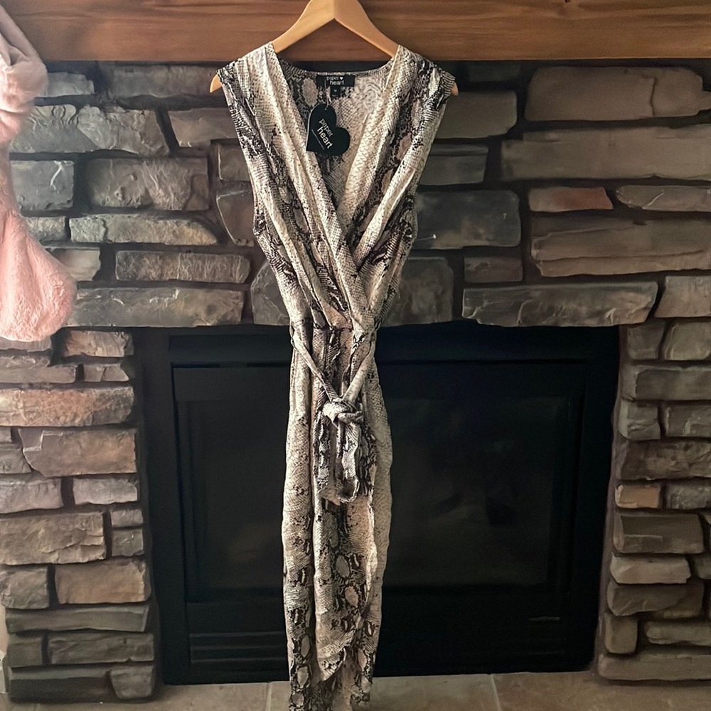 Paper Heart Brown Snake Dress